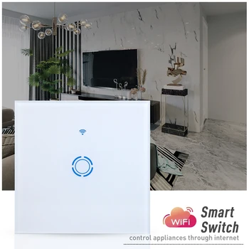 EU / UK/US Konektor Smart Switch Panel 1/2/3 Gang Bezdrôtový Light Switch, Smart Home Časovač vypínač Pracovať s Alexa Domovská stránka Google