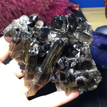Prírodné Skalné Kremeň Klastra Údená Crystal Minerálne Vzor Domáce Dekorácie Uzdravenie Drahokam