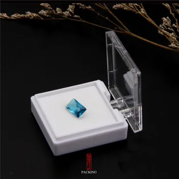 24pcs/zásobník 4.3*4.1*2 cm White Diamond Zobraziť Okno Plastové Diamond Prípade Kameň Úložný Box Gem Balenie Box