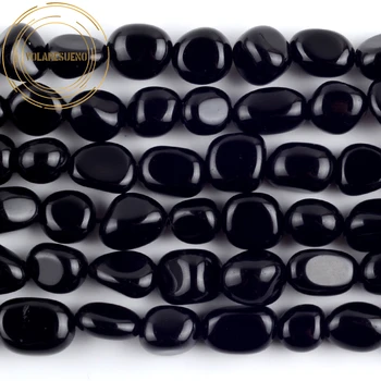 Prírodné Nepravidelné Čierne Agates Kameň Korálky Netradičné Voľné Dištančné Kamene, Perly Pre Šperky, Takže Diy Náramok, Náhrdelník 8-10 mm