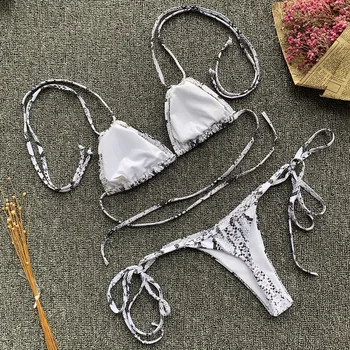 Melphieer Had Brazílske Bikini Obväz Bikiny Nastaviť Tangá Plavky Ženy Ženské Plavky Plážové Oblečenie 2019 Celé Plavky Na Kúpanie Oblek