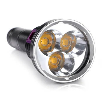 Najnovšie Vysoké lúmenov LED Potápačská Baterka 3 x XHP70.2 Biele / Žlté svetlo, pod vodou 100M Vodotesné Taktické Pochodeň ponoriť lampa