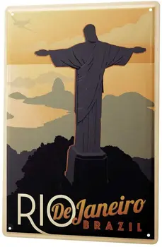 OD roku 2004 Tin Prihlásiť Plechu Dekoratívne Prihlásiť Domova Plakety World Tour Rio de Janeiro, Brazília Krista Spasiteľa