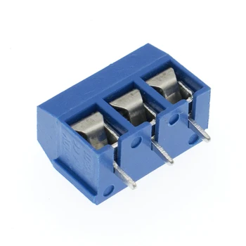 Nové 100ks 5.08 mm KF301-3P Modrá Pripojenie Terminálu Skrutkovacie svorky Konektor H01