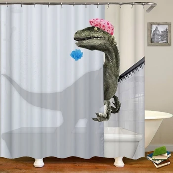 Krásne Kúpanie Dinosaura Tlač Sprchový Záves Nepremokavé Kúpeľni Sprchovací Záves Príslušenstvo Vaňa Curtain180x180Cm