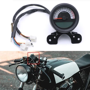 Nové LCD Digitálny Tachometer Rýchlomer počítadlo kilometrov za Motocykel, Skúter ATV - Black