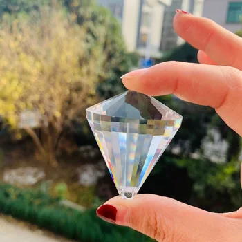 50 mm Sklo Diamond Crystal Prism Prívesok Závesný Luster Časť Crystal Suncatcher Domov DIY Svadobné Domov Plavidlá Dekorácie