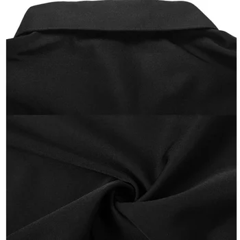 Nový Luxusný Tlač pánske Tričko s Dlhým Rukávom Čierna Biela Camisa Bavlna Slim Mäkké Tričko Zase dole Golier Mužov Veľké Veľkosti 4XL 5XL