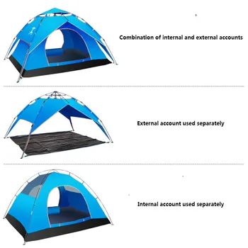 Mianbaoshu Plne automatické camping stan pre 3-4 ľudí, rodiny rýchlosť-až dve vrstvy, prenosné lezenie stan pre anti-storm cestovanie