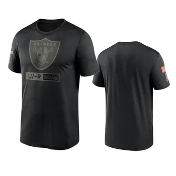 Las Vegas Mužov Black 2020 Raiders Pozdrav Tím Služby Logo Výkonu T-Shirt