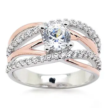 Žena Šperky ružová Strieborné snubné prstene pre páry 925 Sterling Silver Retro Diamantové Prstene Vyplnené Dámske Luxusné Zapojenie