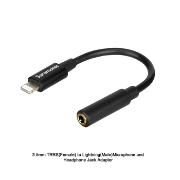 Saramonic SR-C2002 Žena 3,5 mm na Apple Pfi Certifikované Lightning Kábel Mikrofónu Kompatibilný s iPhone, iPad, Smartfónov &