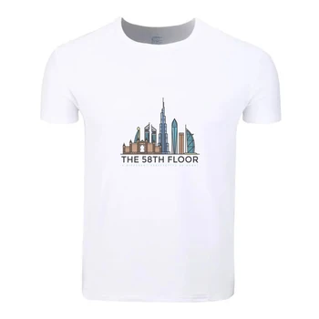 Burj Khalifa Veža Dubaj Bavlna Veľká Veľkosť Študentov Letné Tričko Krátky Rukáv Muži Ženy Chlapci Dievčatá Tričko Tees Deti Tshirt