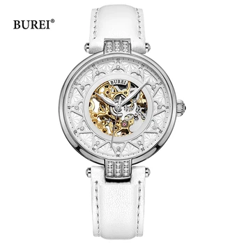 Reloj Mujer BUREI Značky Ženy Mechanické Hodinky Dámske Luxusné Nepremokavé Sapphire Crystal Automatické Hodinky Relogio Feminino