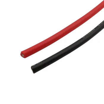 1Meter Black+1Meter Červená 12AWG Ultra Flexibilné Tepelne-odolné Silikónové Drôt 12 Rozchod Žiaruvzdornou Mäkké Silikónové Silica Gel Drôtené Káblové