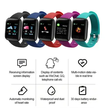 Bluetooth športové Smart Hodinky, Náramok, Farba Displeja Vodotesný Srdcovej frekvencie Monitorovanie Krvného Tlaku Sledovať Pohyb Zdravie montre