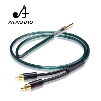 ATAUDIO Hifi 3,5 mm na 2RCA Y Splitter Stereo Audio HiFi Kábel pre Audiofilov Pripojiť Telefón MP3 na CD PC Zosilňovač