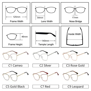 Ralferty Retro dámske Okuliare, Rám Pre Krátkozrakosť Predpis Anti Modré Okuliare Dekoratívne Kovový Rám Okuliare lunette oculos