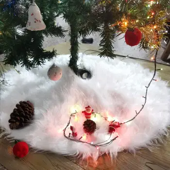 Vianočný Stromček, Sneh Plyšové Sukne Base Rohože Kryt XMAS Party Dekorácie