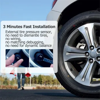 Solárne monitorovanie tlaku v pneumatikách, Senzor Farebný LCD TPMS Bezdrôtovej Automobilovej Pneumatiky Tlak Teplota Monitorovací Systém So 4 Senzormi Alarm Systém Pre Auto