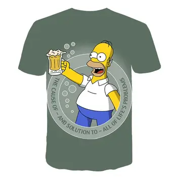 2020 lete pánske T-shirt 3D tlač Simpson deti T-shirt je bežné top funny street style krátky rukáv hip hop krátky rukáv