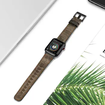 Puzdro+Retro Krava Kožený remienok pre Apple hodinky kapela 44 mm 40 mm iWatch kapela 42mm 38mm watchband náramok Apple hodinky 5 4 3 44 mm