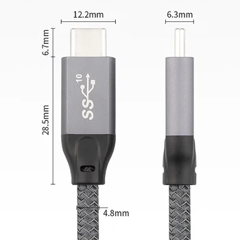 Typ-C, USB 3.1 Gen 2 Kábel (3 ft/1M) 20 gb / S, 5A Výkon 100W Doručenia PD Rýchle Nabíjanie pomocou E-Marker
