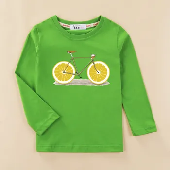 Deti zábavné ovocie bike 3D t shirt dieťa dievča, dlhý rukáv tlač bavlna top tees deti citrón vzor oblečenie na jeseň štýlové tričko
