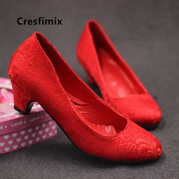 Cresfimix ženy móda ľahký zelený vzor vysoké podpätky lady roztomilé sladké tanečné topánky plus veľkosť červená vysoký podpätok topánky a5519