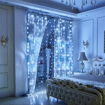 3M *2M led cencúľ Baterka Stenu rozprávkových svetiel LED Svadobné string svetlo Vianočné osvetlenie pre Svadobné domov garden party decor