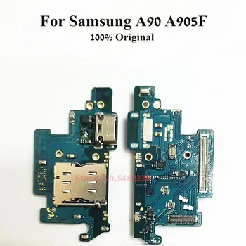 Originálne USB Nabíjací Dok Port Flex kábel Pre Samsung A90 A905F konektor Nabíjačky S Mikrofónom SD/SIM Karty, Čítačky, Náhradné