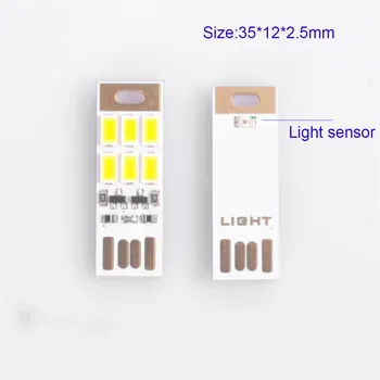 5 ks Mini USB nočné svetlo 6 LED Prenosné Lampy 5V Dotykový Stmievač, alebo snímač Osvetlenia pre Power Bank Počítač, Notebook
