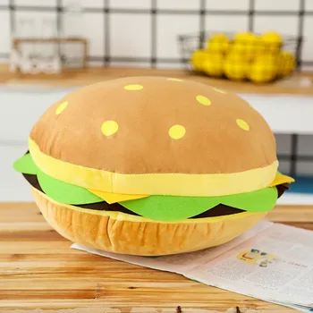 1pc 40 cm Nové kreatívne burger plyšové hračky mäkké čalúnená plyšový vankúš vankúš roztomilý hamburger vankúš chlapec, dievča, darček k narodeninám