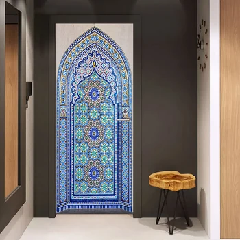 Islamský Farebné Mozaiky, Puzzle Art Nástenné Nálepky Domova, Spálne, Obývacia Izba Dvere Samolepky na Stenu ako samolepiace Vinly Stene Plagát