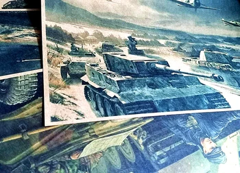 WW2 Vojenskej techniky Post Karty Wehrmachtu nádrž WW2 Zbraň Vojny Plagát Vintage Kraft Papier, Nálepky na Stenu Maľby Nástenné Art Izba Dekor