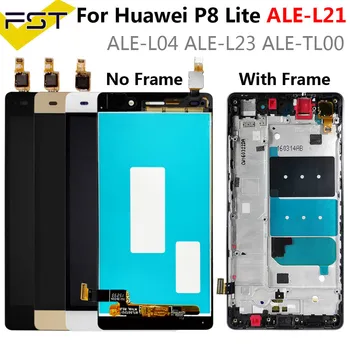 Pre Huawei P8 Lite LCD Displej+Dotykový Displej Digitalizátorom. s montážou Rámu, Výmena PIVO-L04 ALE-L21 Pre 5.0