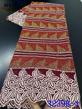 NIAI Swiss Voile Čipky Vo Švajčiarsku Afriky Čipky Textílie 2020 Vysoko Kvalitnej Čipky, Výšivky Nigérijský Bavlna Čipky Textílie XY3239B-4
