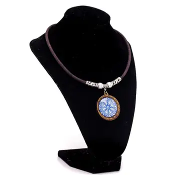 Korok šperky hnedé korku s Portugalskom tradičné keramické dlaždice vzor ručné korku náhrdelník ženy korku náhrdelník N-206-B