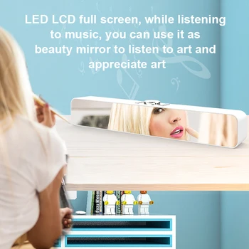 LED Zrkadlo Soundbar Speaker Duálny Budík Bluetooth 5.0 Bezdrôtový Reproduktor Home Theater Sound Bar TF FM Rádio Subwoofer