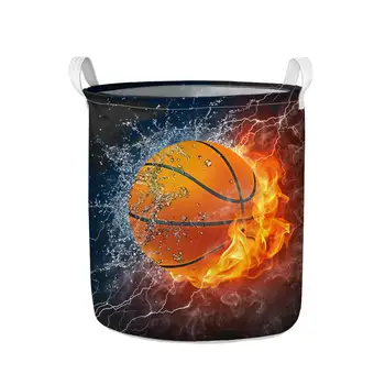 Basketbal PrintLarge Práčovňa Kôš Špinavé Oblečenie prekážkou Pre Hračka Umývanie Kôš Špinavé Oblečenie Drobnosti Skladovacie Koše Box