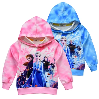 Disney módne detské oblečenie Mrazené Aisha Princezná dievča s kapucňou sveter s kapucňou sveter bunda