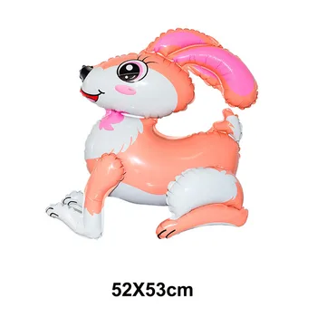 1pc 4D Veľkonočné balóny králik Fólie ballon ružový zajačik ballon pre dieťa sprcha chlapci dievčatá hračky ballon veselú veľkú noc fólie ballon globo
