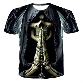 2020 Mens Lebky, T košele punk štýl lebky 3Dt - shirts Mužov Topy Hip hop 3d tlač lebky punisher T-shirt