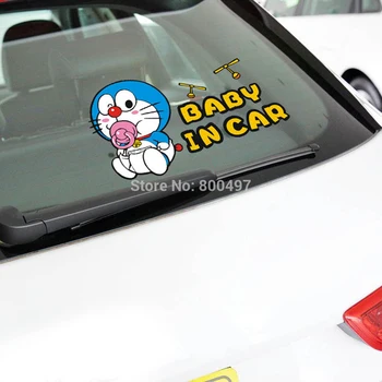 10 x Dieťa v Aute Nálepky Doraemon Auto Kotúča, pre Toyota, Ford a Chevrolet Volkswagen Tesla Opel Hyundai Kia Lada