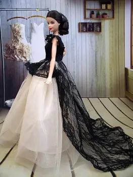 Ručné Milosť Lady Doll Dress Dlhý Chvost Večerné Šaty Šaty Čipky Svadobné Šaty pre Bábiky Barbie Šaty Pre 1/6 BJD Bábiky Hračky