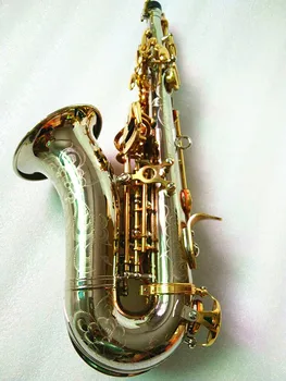 Hot Predaj Ohýbať Soprán Saxofón Bb Striebrenie, niklu, Mosadze Hudobný nástroj S Náustok a v prípade