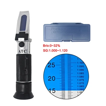 0-32% Brix Refraktometer Cukru Pivo ATC Refratometro Stupeň Tester na Meranie SG Wort Alkohol Alkohol Inteligentné 1.000-1.120