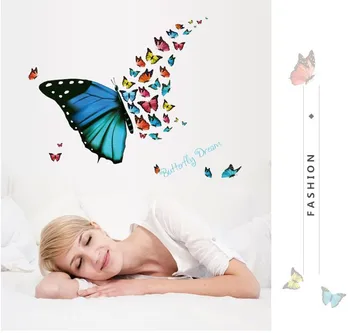 Krásny Motýľ Radosť Stenu, Nálepky, Spálňa Pre Deti Stenu Decor Plagát Základná Umelecká DIY Domáce Dekorácie na Stenu Papier