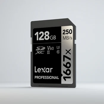Lexar 1667x 250MB/S SD Karty pre Fotoaparát 128 GB 64 GB Pamäťová Karta 256 GB U3 V60 4K Flash Karta pre Kamery Flash Kartu SDXC