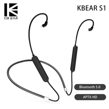 KBEAR S1 Bluetooth 5.0 Inovované Kábel Bezdrôtový Headset APTX-HD Kábel s 2PIN/MMCX/TFZ Konektor pre KB04 ZST ZSX
